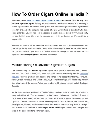 How To Order Cigars Online In India?