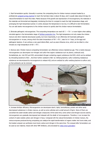 Advantages of compost turning and fermentation of chicken manure