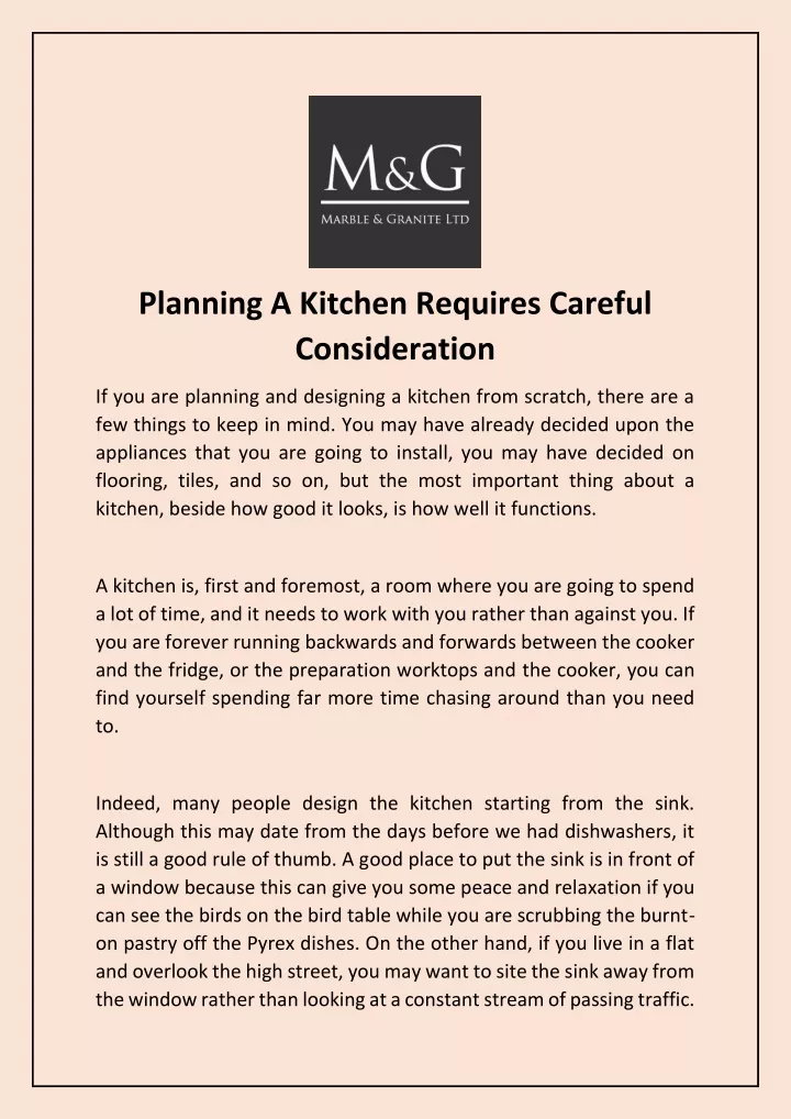 planning a kitchen requires careful consideration