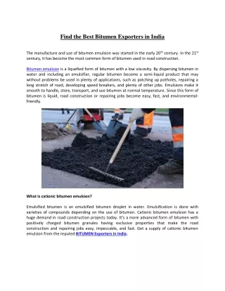Find the Best Bitumen Exporters in India