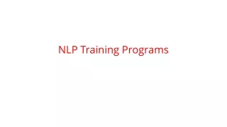 NLP Training Programs