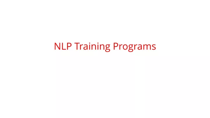nlp training programs