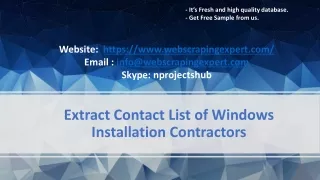 extract contact list of windows installation contractors