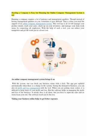 starting a company is easy but running the online