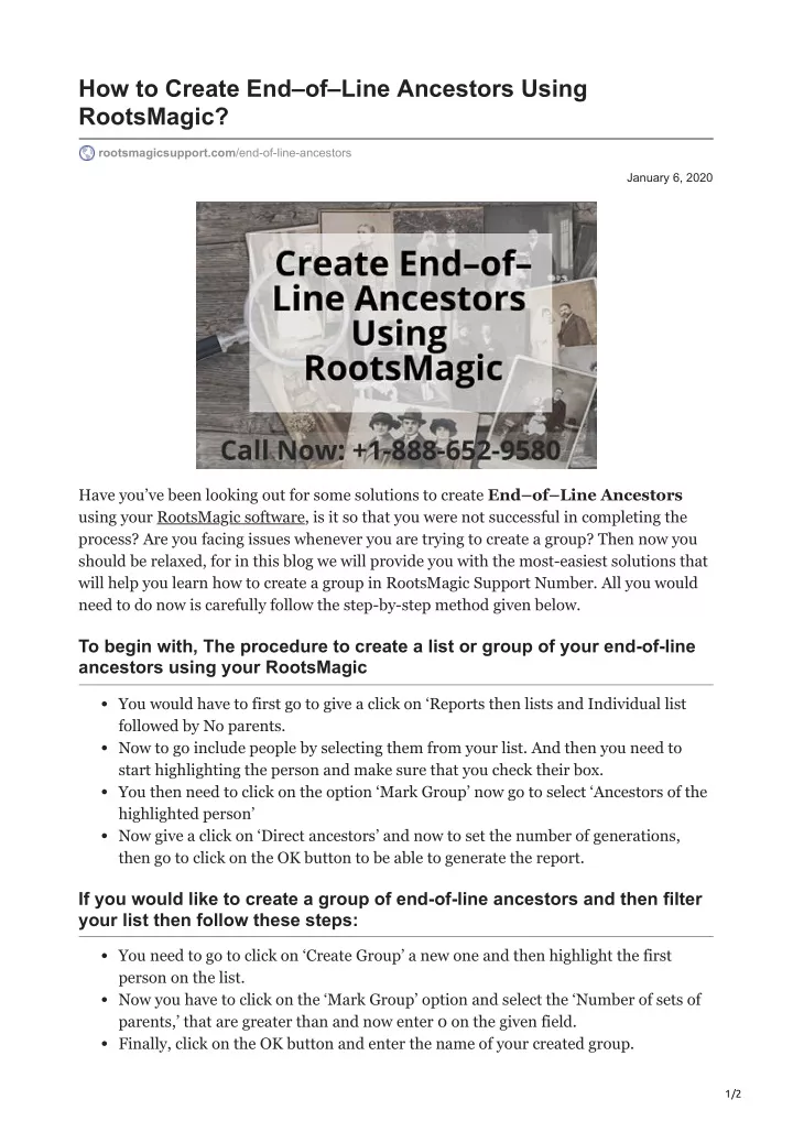 how to create end of line ancestors using