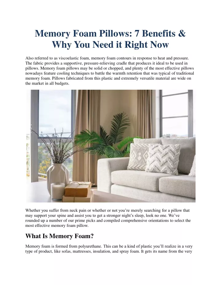 memory foam pillows 7 benefits why you need