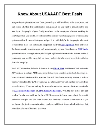 know about usaaadt best deals