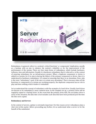 redundancy in general refers to a system