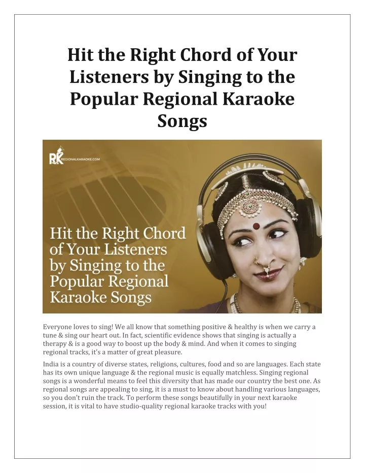 hit the right chord of your listeners by singing
