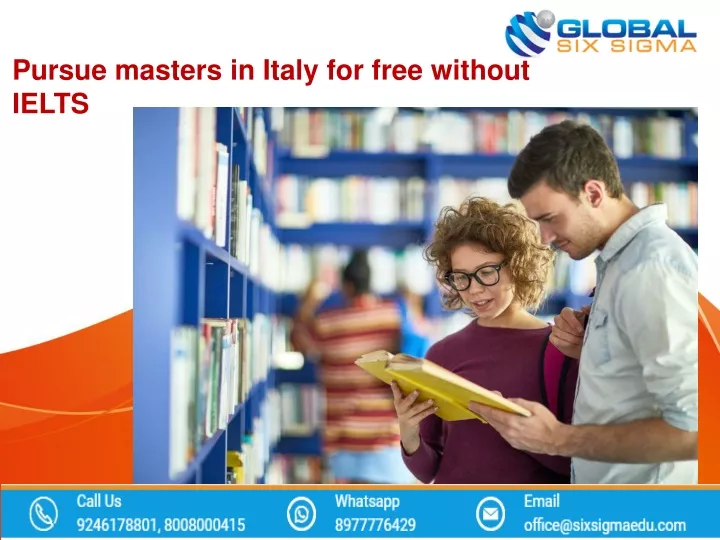 pursue masters in italy for free without ielts