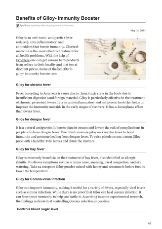 fyndhere.com-Benefits of Giloy- Immunity Booster