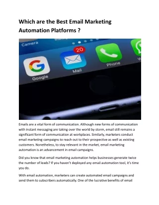 Which are the Best Email Marketing Automation Platforms