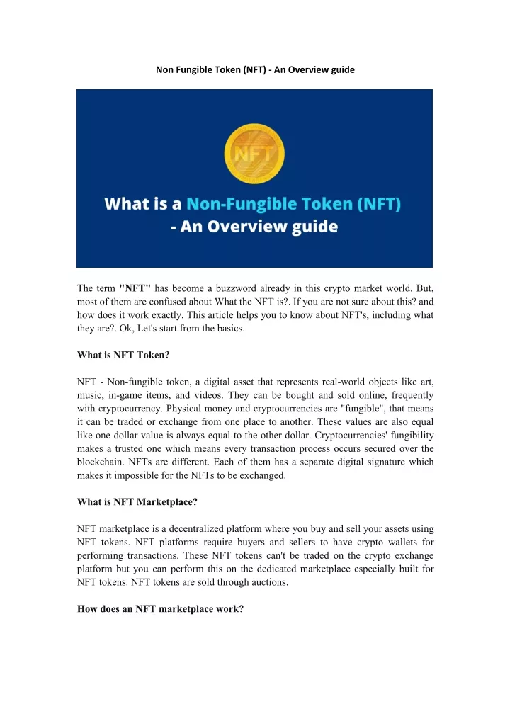 non fungible token nft an overview guide