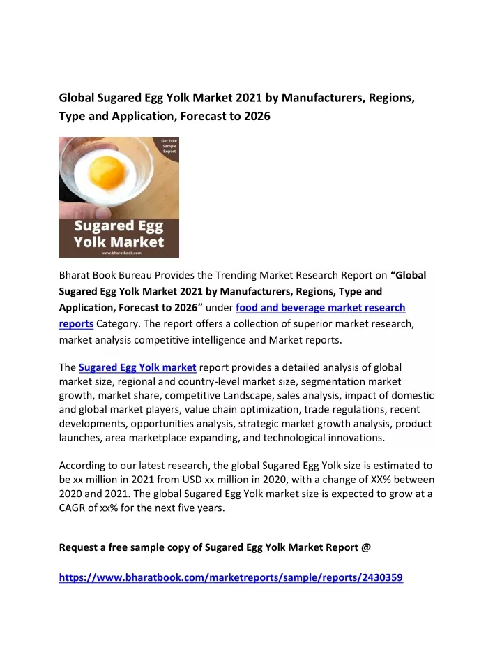 global sugared egg yolk market 2021
