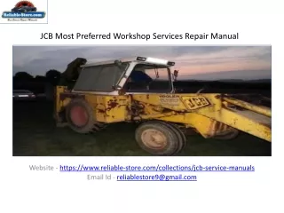 JCB Most Preferred Workshop Services Repair Manual