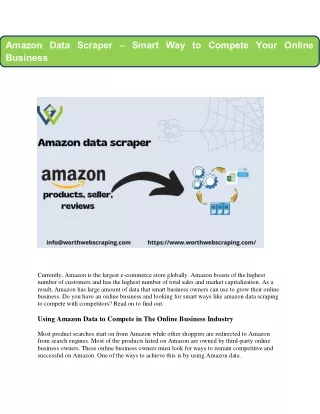 Amazon data scraper - smart way to compete your online business