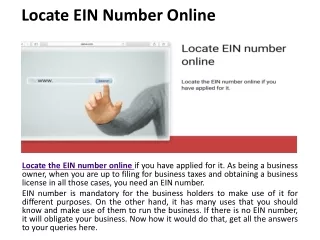 locate ein number online
