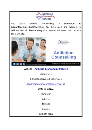 Addiction Counselling Edmonton | Edmontoncounsellingservices.ca
