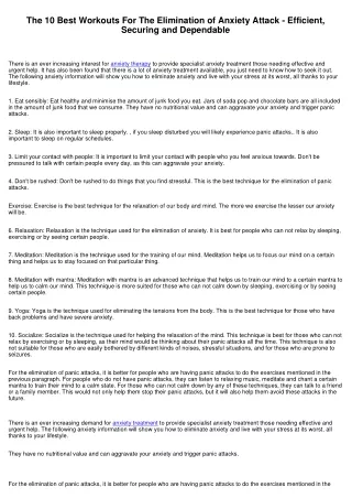 The 10 Greatest Activities For The Eradication of Panic - Effective, Safeguarding and Efficient