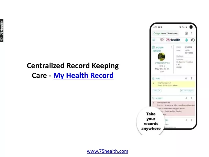 centralized record keeping care my health record
