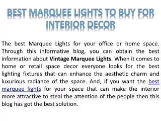 Best Marquee Lights To Buy For Interior Decor