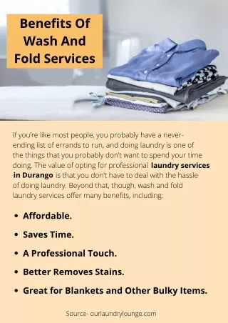Benefits Of Wash And Fold Services