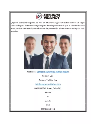 quiere comparar seguros de vida en miami