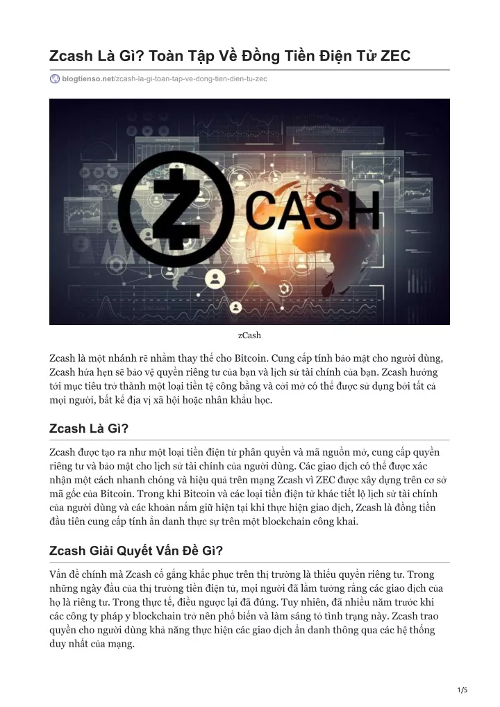 zcash l g to n t p v ng ti n i n t zec