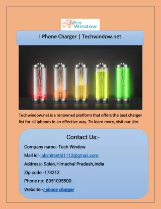 I Phone Charger Techwindow.net