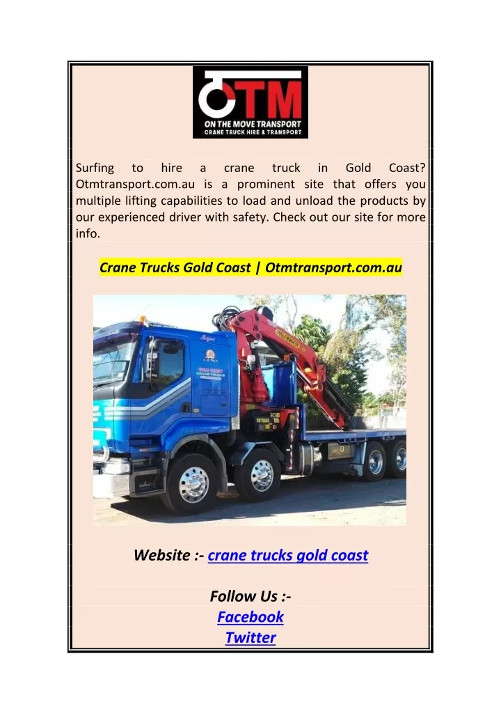 surfing otmtransport com au is a prominent site