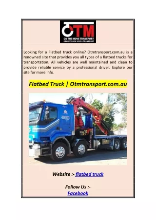 looking for a flatbed truck online otmtransport