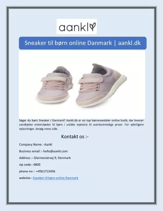 Sneaker til børn online Danmark | aankl.dk