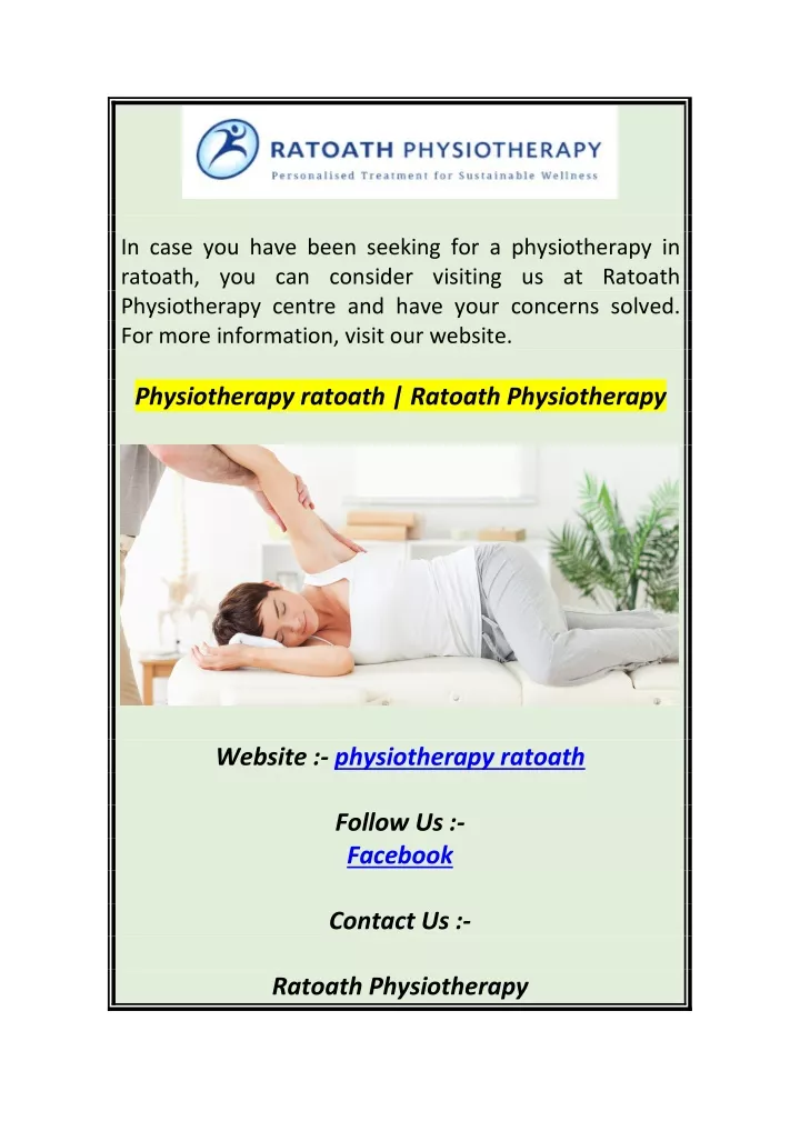 in case you have been seeking for a physiotherapy