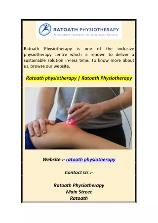Ratoath physiotherapy  Ratoath Physiotherap