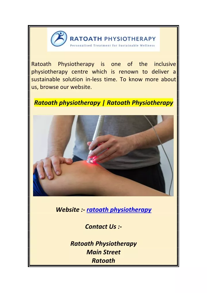 ratoath physiotherapy centre which is renown