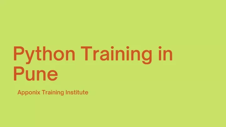 python training in pune