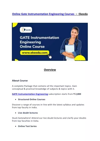 online gate instrumentation engineering courses