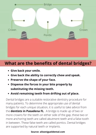 What are the benefits of dental bridges