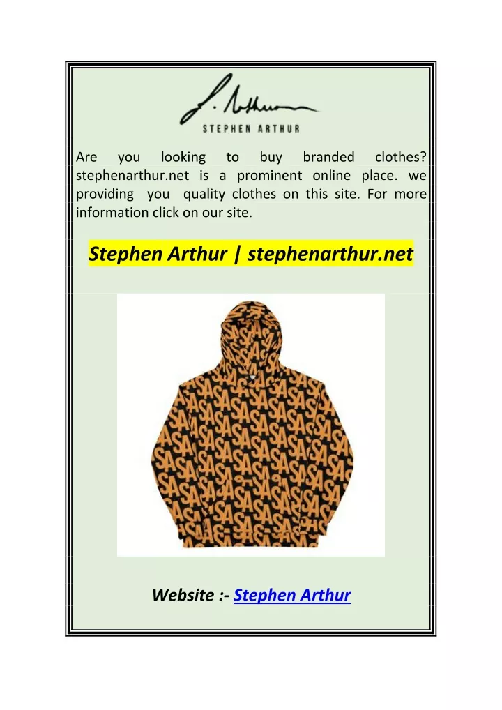 are stephenarthur net is a prominent online place