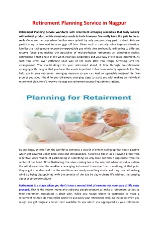 retirement planning service in nagpur