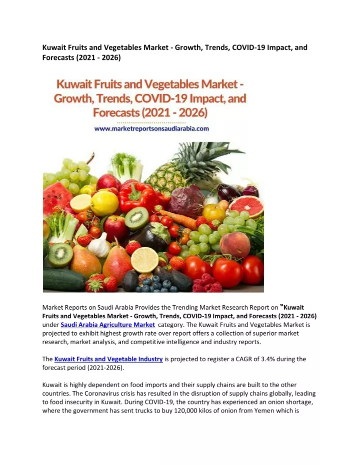 kuwait fruits and vegetables market growth trends