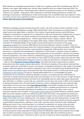 qms methods can noticeably boost the threat