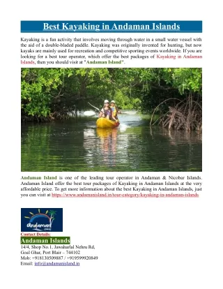 best kayaking in andaman islands