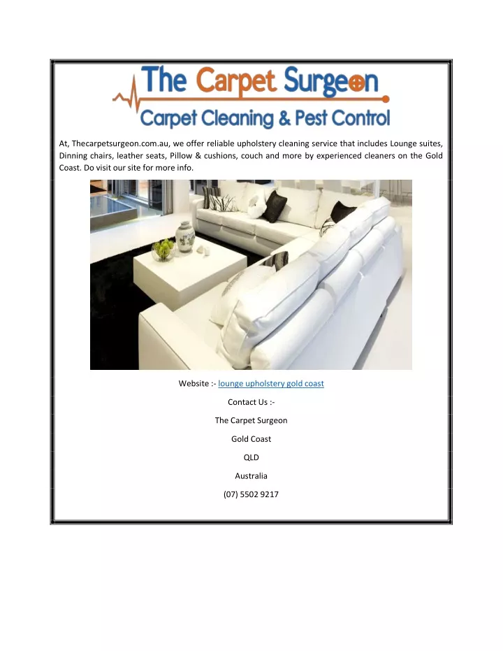 at thecarpetsurgeon com au we offer reliable