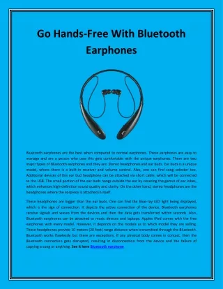 go hands free with bluetooth earphones
