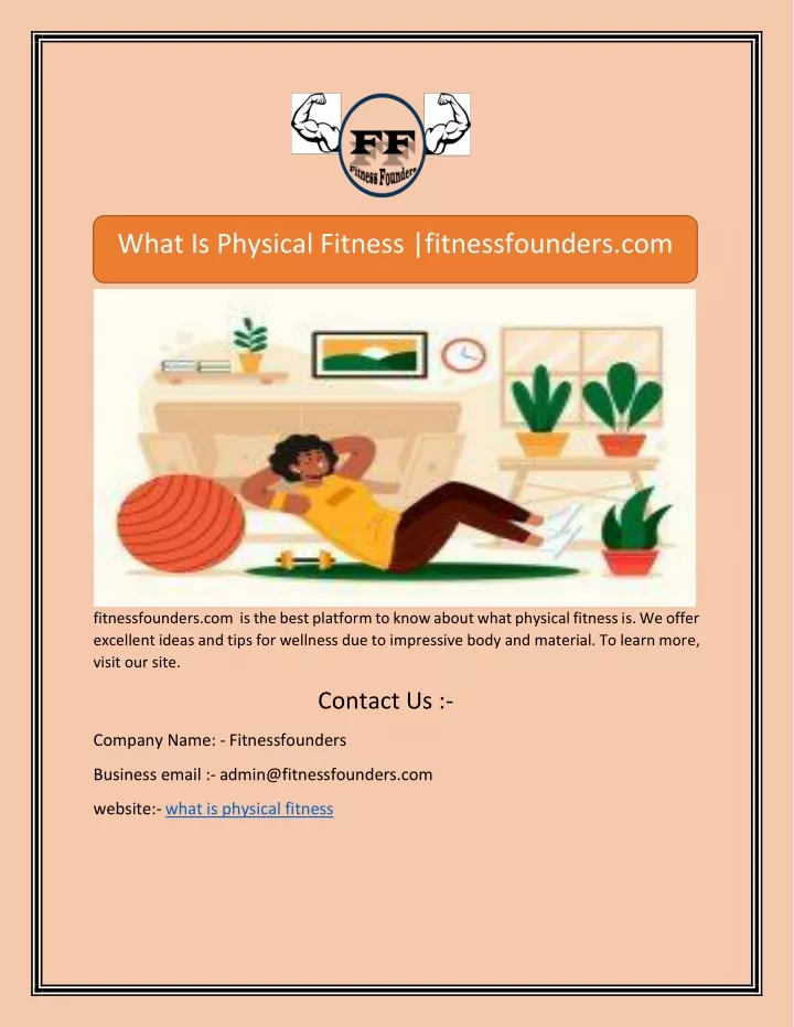 what is physical fitness fitnessfounders com
