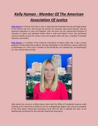 Kelly Hyman - Member Of The American Association Of Justice