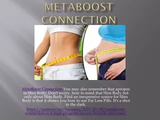 metaboost connection you may also remember that