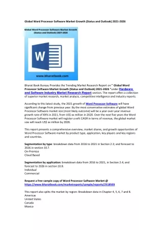 global word processor software market growth