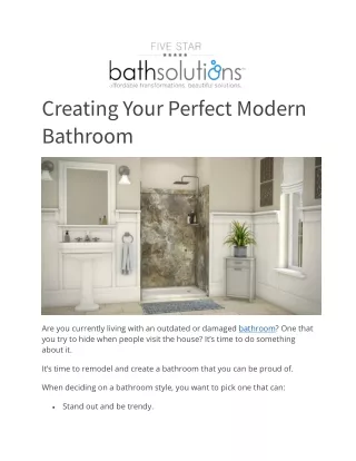 creating your perfect modern bathroom
